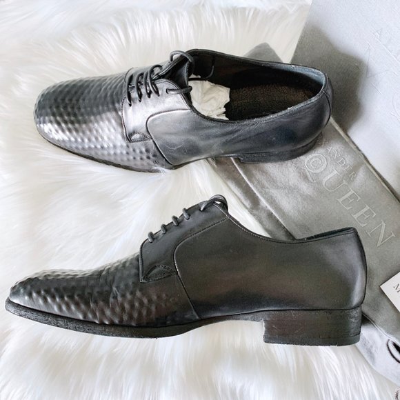 Alexander McQueen Dyed Black Oxford Leather Shoes main image 9